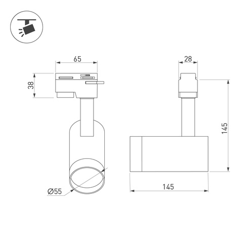 Светильник LGD-GERA-2TR-R55-10W Day4000 (WH, 24 deg, 230V) (Arlight, IP20 Металл, 5 лет)