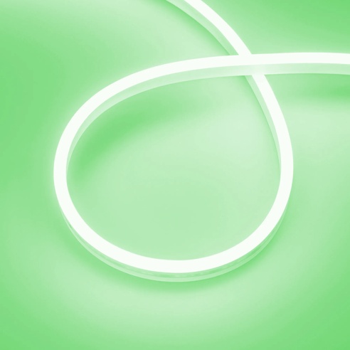 Лента светодиодная герметичная AURORA-PS-A120-12x6mm 24V Green (10 W/m, IP65, 2835, 5m) (Arlight, Силикон)