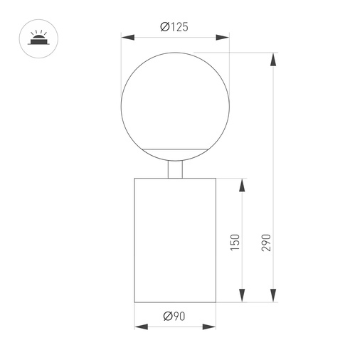 Светильник SP-ORNELLA-TAB-L290-R125-6W Warm3200-MIX (WH, 300 deg, 230V, TOUCH-DIMM) (Arlight, IP20 Металл, 3 года)