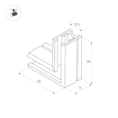 Коннектор угловой MAG-MICROCOSM-CON-L90 (BK) (Arlight, IP20)