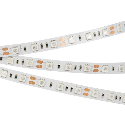 Лента светодиодная RT 2-5000 12V Red 2x (5060, 300 LED, LUX) (Arlight, 14.4 Вт/м, IP20)
