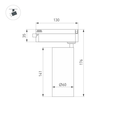 Светильник LGD-GERA-2TR-R60-15W Warm3000 (BK, 36 deg, 230V) (Arlight, IP20 Металл, 5 лет)