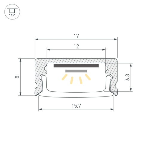 Профиль LINE-1708-2000 ANOD BLACK (Arlight, Алюминий)