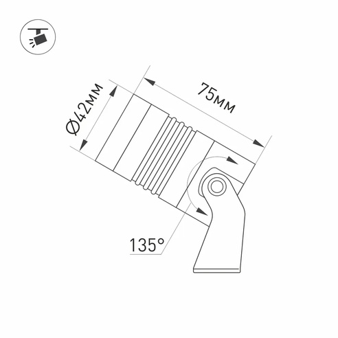 Светильник KT-RAY-COLOR-R42-6W RGB (DG, 25 deg, 12V) (Arlight, IP67 Металл, 3 года)