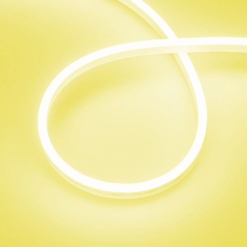 Лента светодиодная герметичная AURORA-PS-A120-12x6mm 24V Yellow (10 W/m, IP65, 2835, 5m) (Arlight, Силикон)