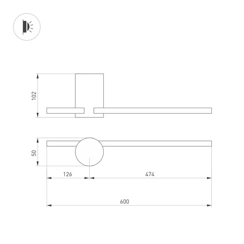 Светильник SP-VINCI-S600x55-7W Day4000 (WH, 110 deg, 230V) (Arlight, IP20 Металл, 3 года)