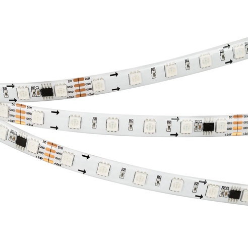 Лента светодиодная SPI-5000SE-AM 24V RGB (5060, 60 LED/m, x6) (Arlight, Закрытый, IP65)