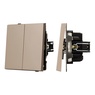 Механизм выключателя двухклавишный проходной SWT-TENDO-MKP2-PL-GD (230V, 10A) (Arlight, -)