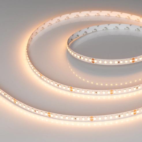 Лента светодиодная RT-A160-8mm 24V Warm2400 (12 W/m, IP20, 2835, 5m) (Arlight, высок.эфф.150 лм/Вт)