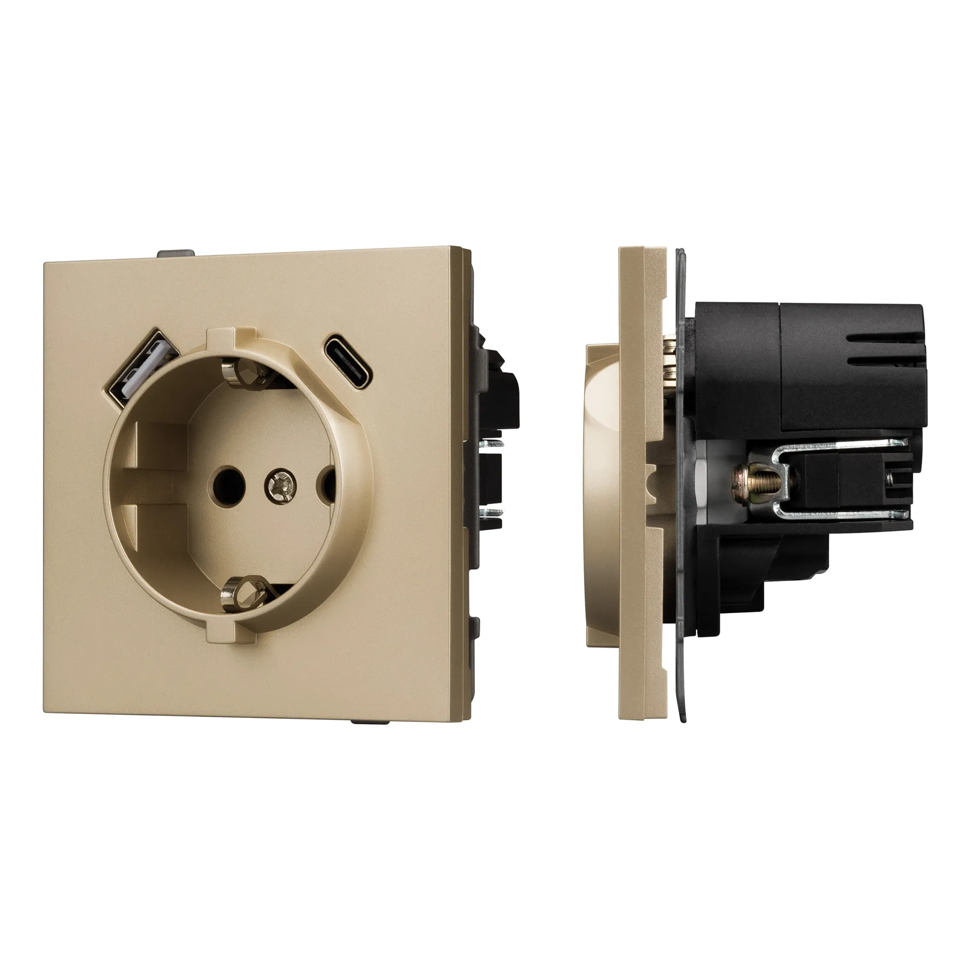 Механизм розетки с USB зарядкой SCT-TENDO-MUAC-SFPL-GD (230V, 16A) (Arlight, -)