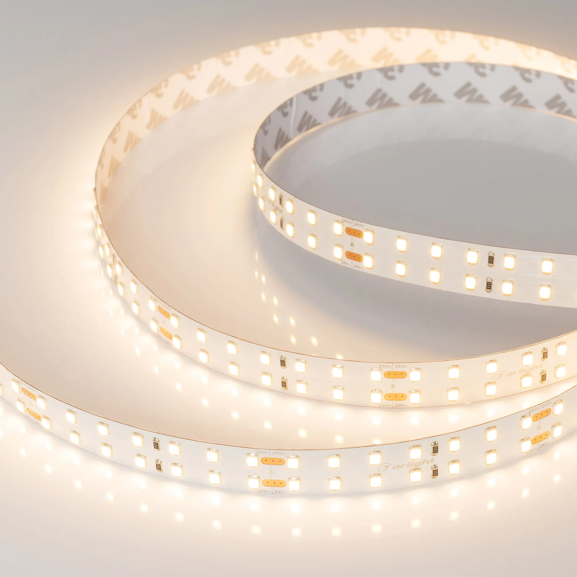Лента светодиодная RT 2-5000 24V Warm3000 2x2 (2835, 980 LED, LUX) (Arlight, 20 Вт/м, IP20)