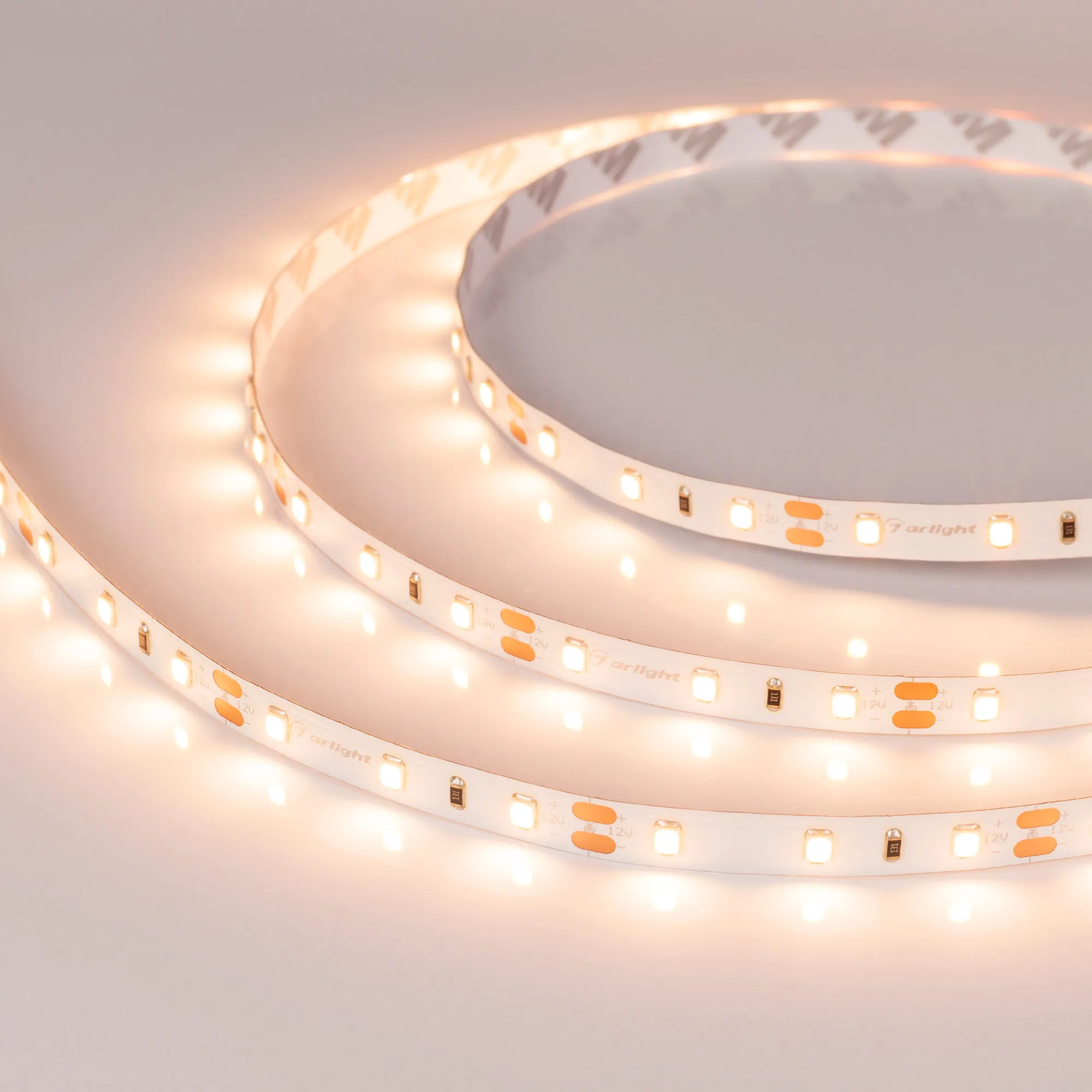 Лента светодиодная RT-A60-8mm 12V Warm2700 (4.8 W/m, IP20, 2835, 5m) (Arlight, 4.8 Вт/м, IP20) - изображение товара