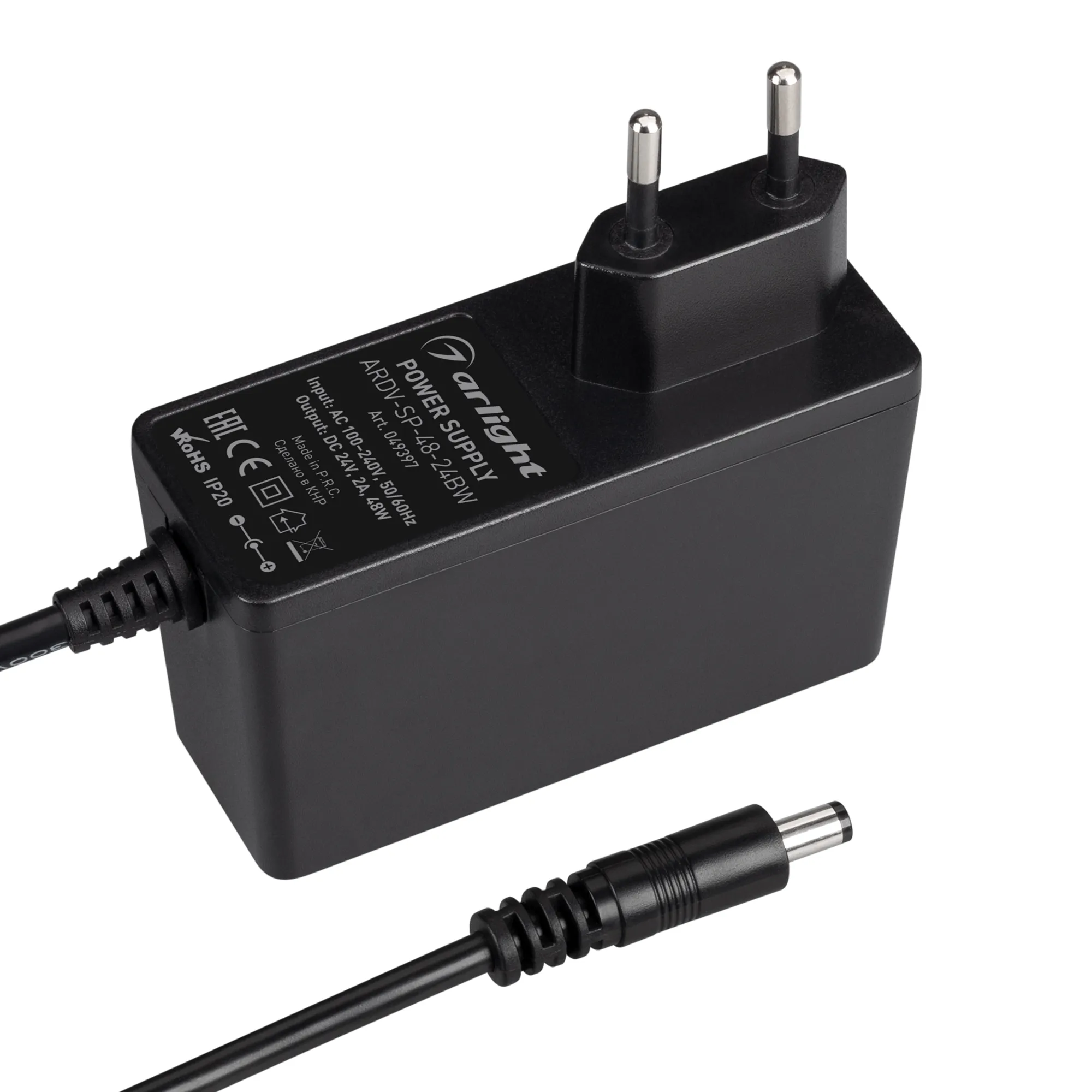 Блок питания ARDV-SP-48-24BW (24V, 2A, 48W) (Arlight, Адаптер, 5 лет) - изображение товара