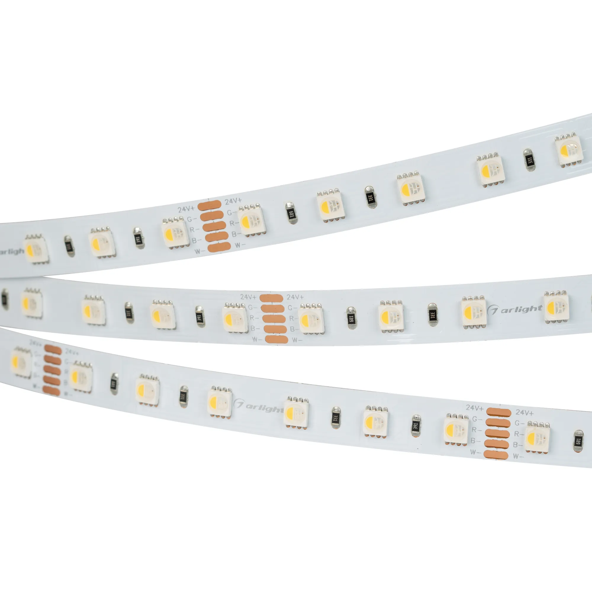 Лента светодиодная RT 2-5000 24V RGBW-One Day 2x (5060, 300 LED, LUX) (Arlight, 19.2 Вт/м, IP20)