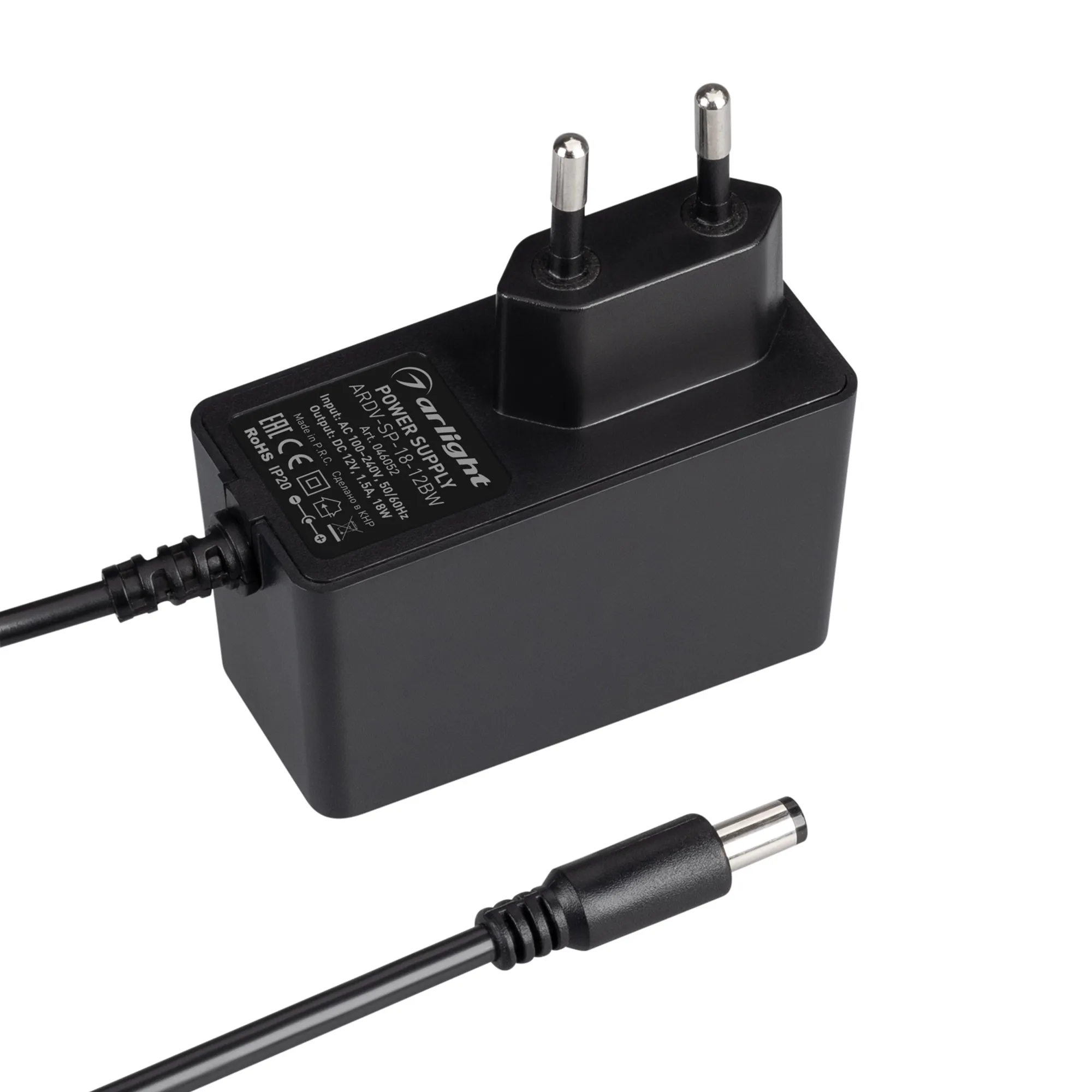 Блок питания ARDV-SP-18-12BW (12V, 1.5A, 18W) (Arlight, Адаптер, 5 лет) - изображение товара