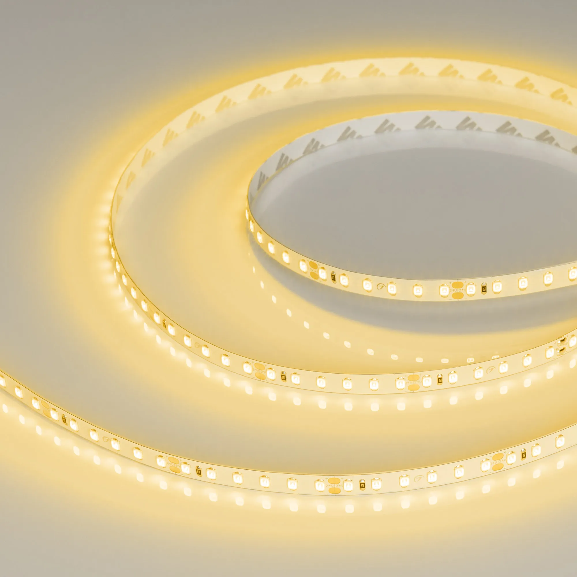 Лента светодиодная RT-A120-8mm 24V Yellow (9.6 W/m, IP20, 2835, 5m) (Arlight, Открытый) - изображение товара