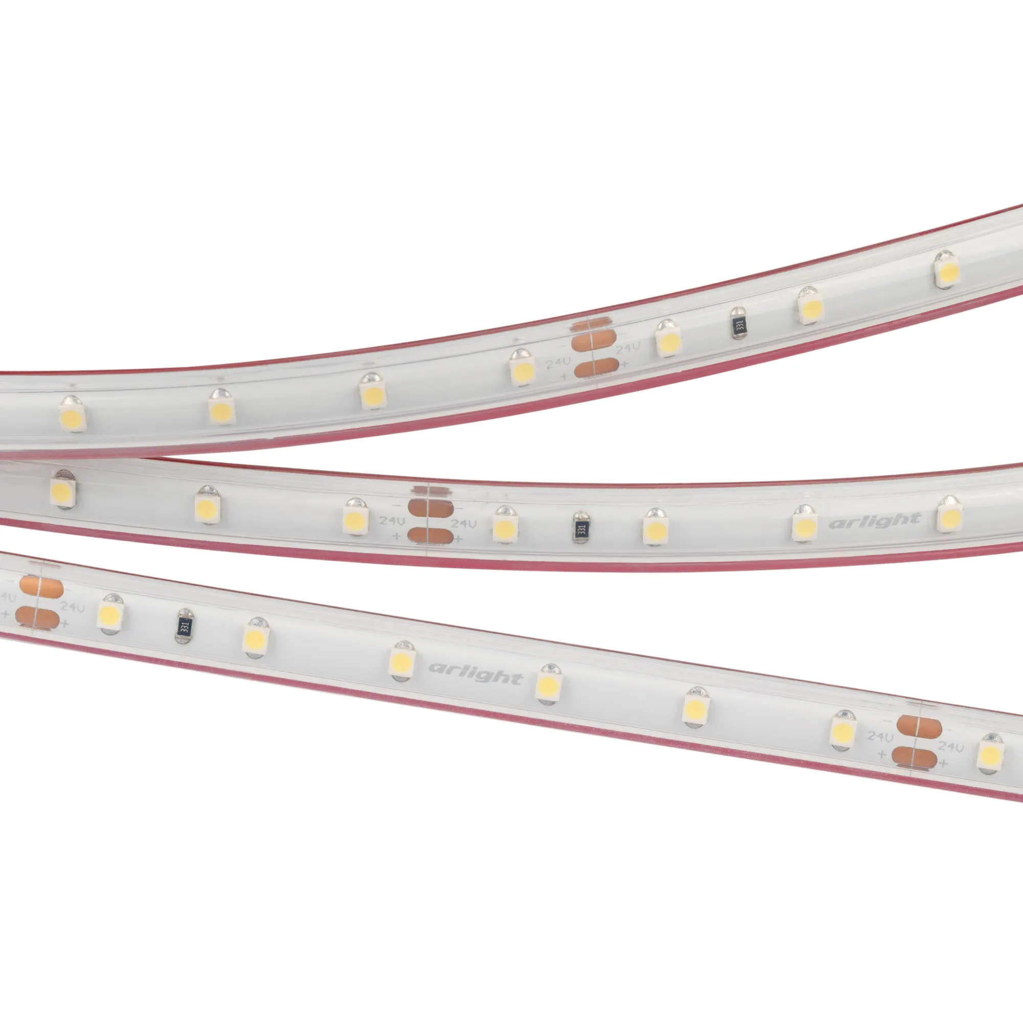 Лента светодиодная RTW 2-5000PS-50m 24V Warm3000 (3528, 60 LED/m, LUX) (Arlight, 4.8 Вт/м, IP67)