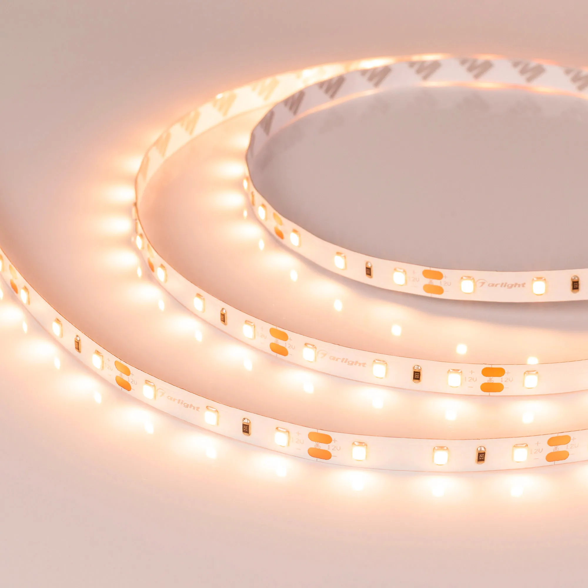 Лента светодиодная RT-A60-8mm 12V Warm2400 (7.2 W/m, IP20, 2835, 5m) (Arlight, 7.2 Вт/м, IP20)