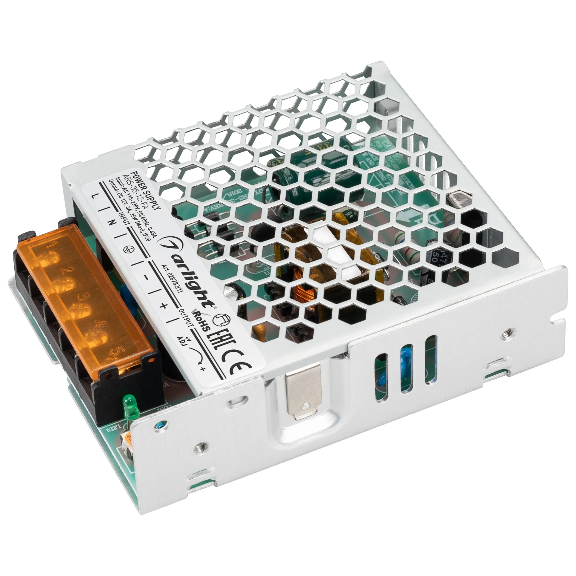 Блок питания ARS-35-12-FA (12V, 3A, 35W) (Arlight, IP20 Сетка, 3 года) - изображение товара