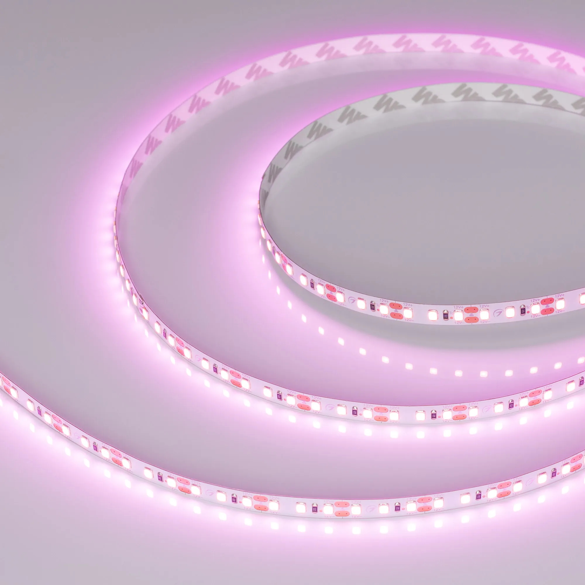 Лента светодиодная RT-A120-8mm 12V Pink (9.6 W/m, IP20, 2835, 5m) (Arlight, Открытый) - изображение товара