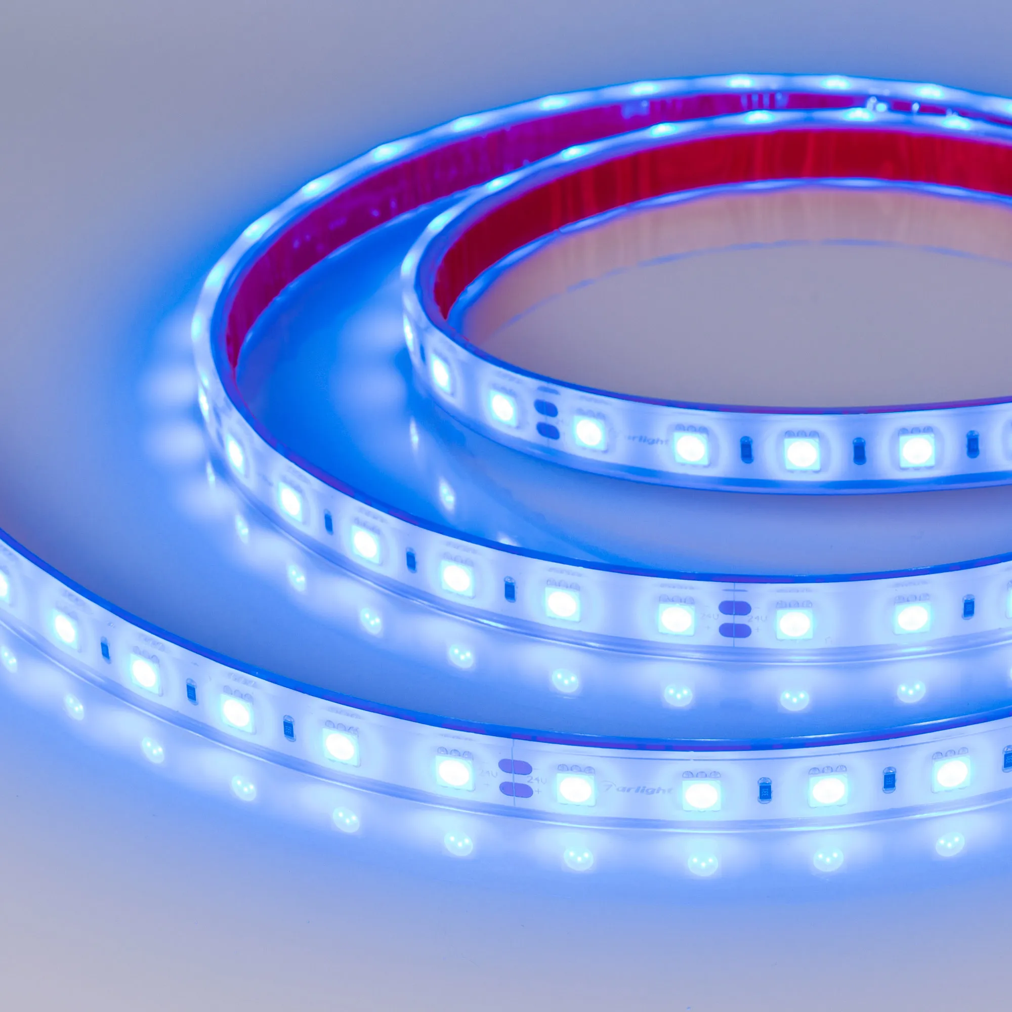 Лента светодиодная герметичная RTW-PFS-B60-13mm 24V Blue (14.4 W/m, IP68, 5060, 5m) (Arlight, 14.4 Вт/м, IP68)