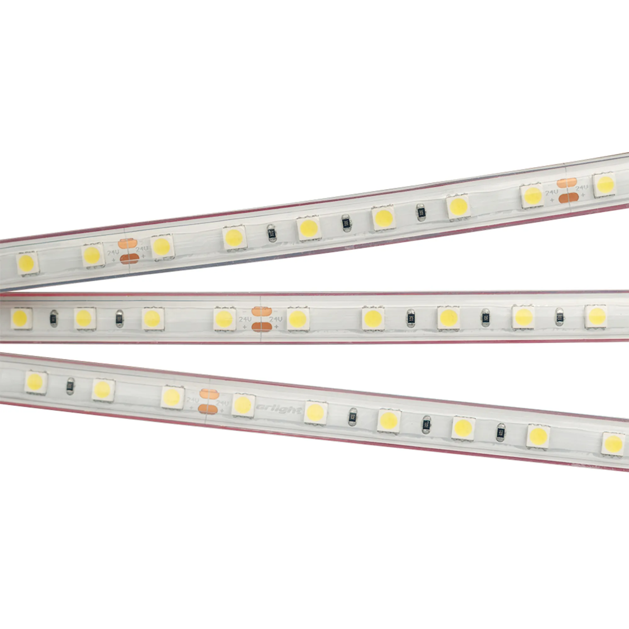 Лента светодиодная RTW 2-5000PS 24V Day4000 2x (5060, 300 LED, LUX) (Arlight, 14.4 Вт/м, IP67)