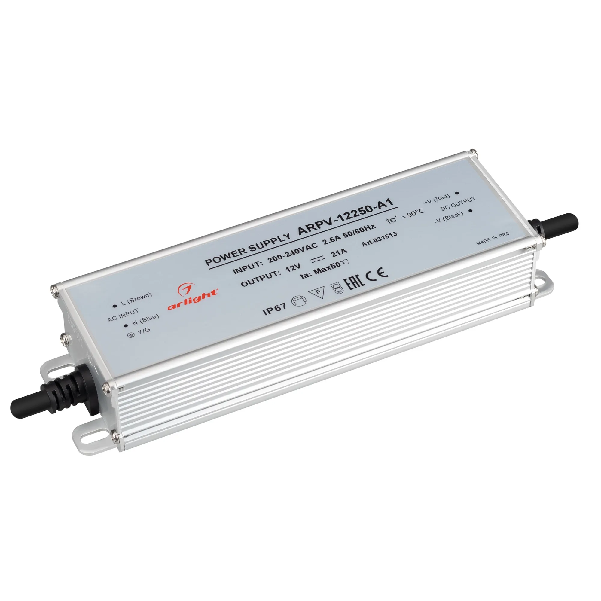 Блок питания ARPV-12250-A1 (12V, 21A, 252W) (Arlight, IP67 Металл, 3 года) - изображение товара