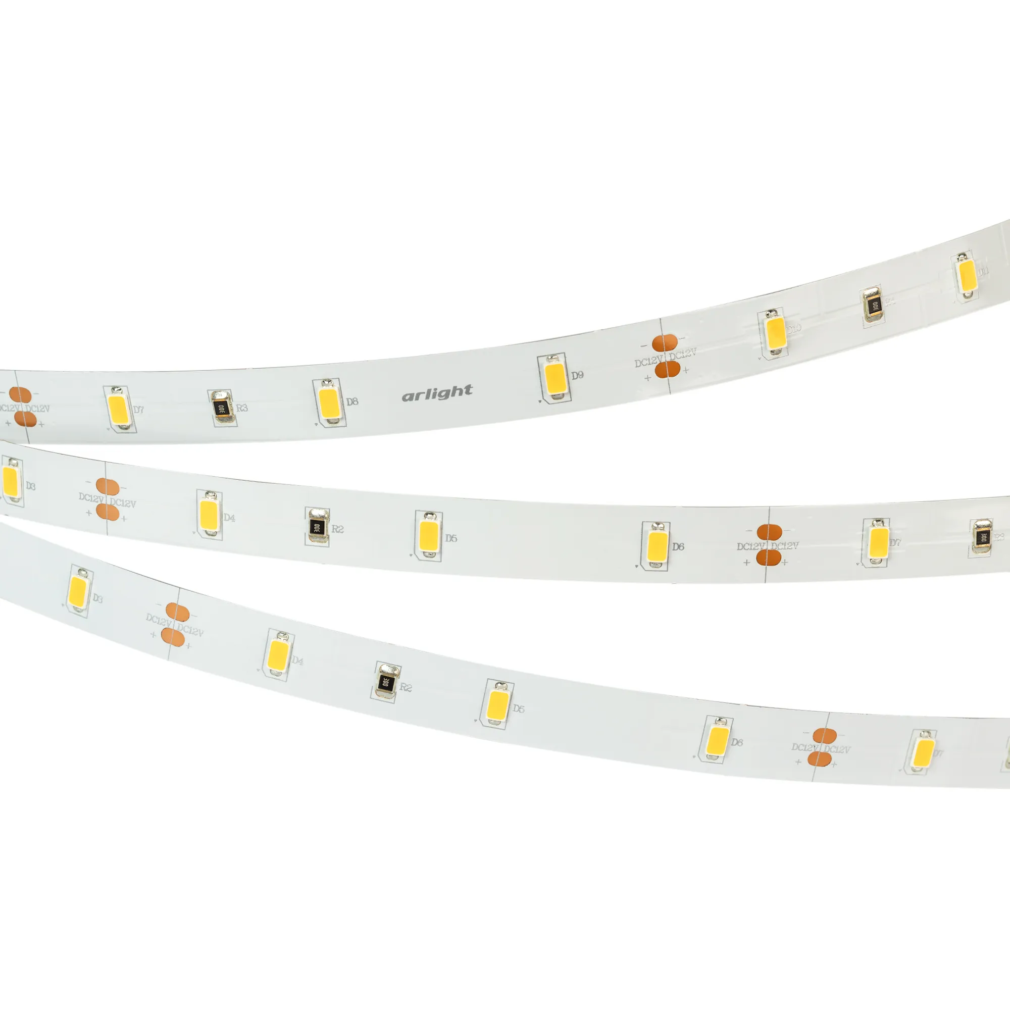 Лента светодиодная RT 2-5000 12V Warm 2700K (5630, 150 LED, LUX) (Arlight, 7.2 Вт/м, IP20)