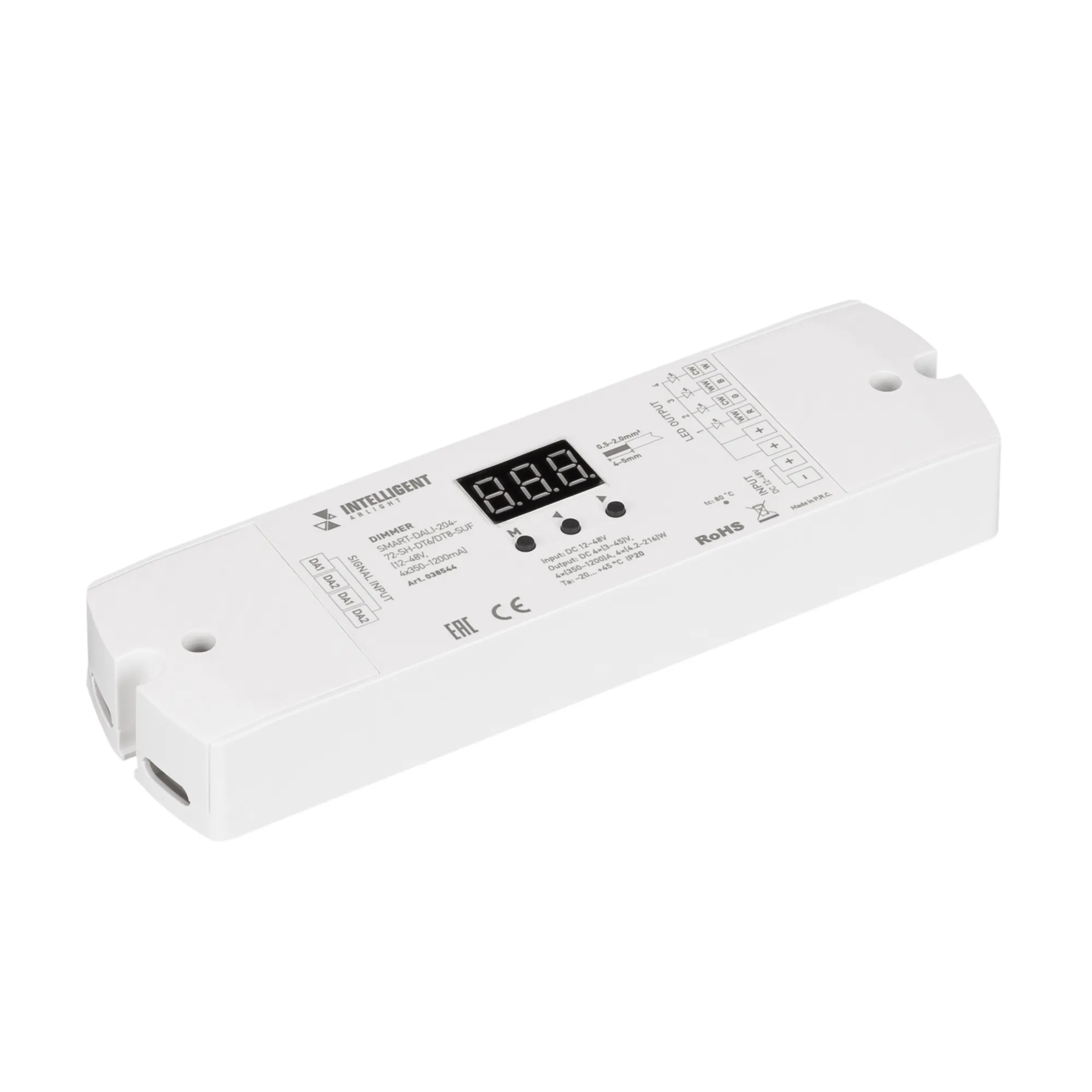 INTELLIGENT ARLIGHT Диммер SMART-DALI-204-72-SH-DT6/DT8-SUF (12-48V, 4x350-1200mA) (IARL, IP20 Пластик, 5 лет) - изображение товара
