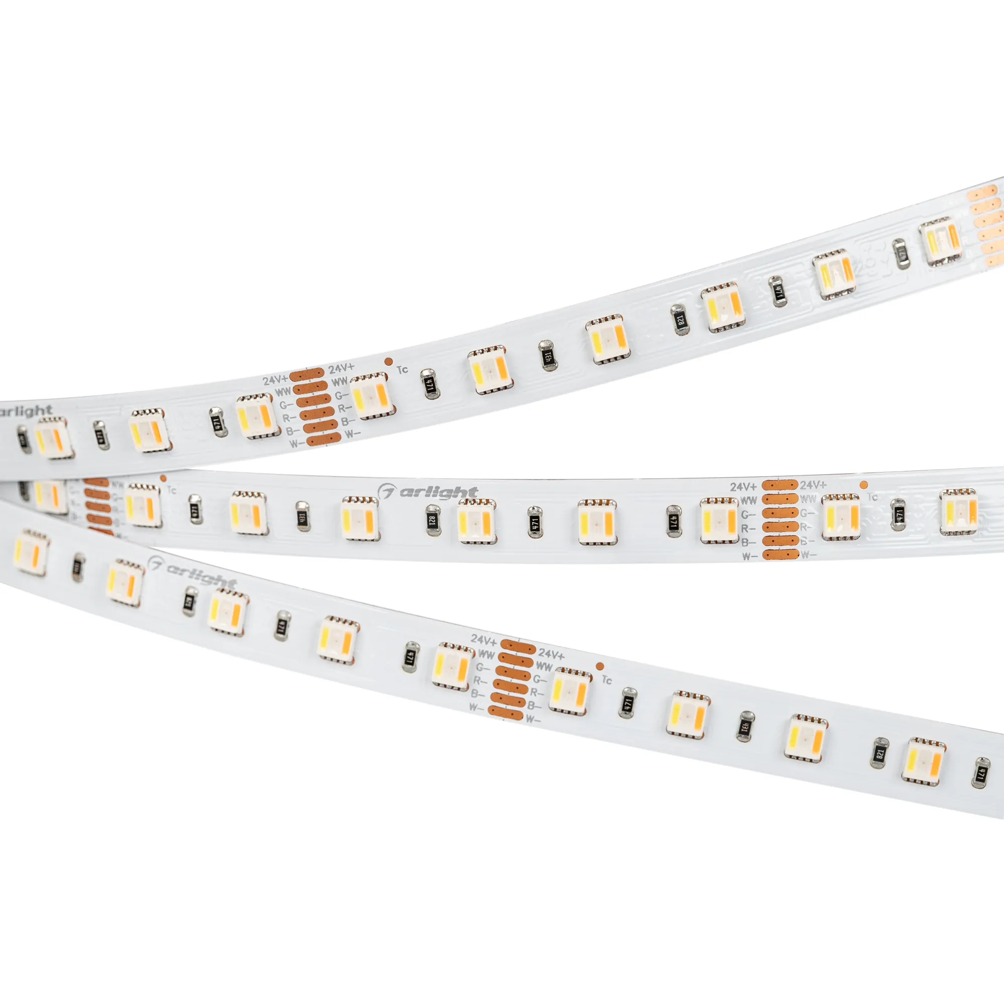 Лента светодиодная RT-B60-12mm 24V RGBW-MIX-5-in-1 (20 W/m, IP20, 5060, 5m) (Arlight, Открытый) - изображение товара