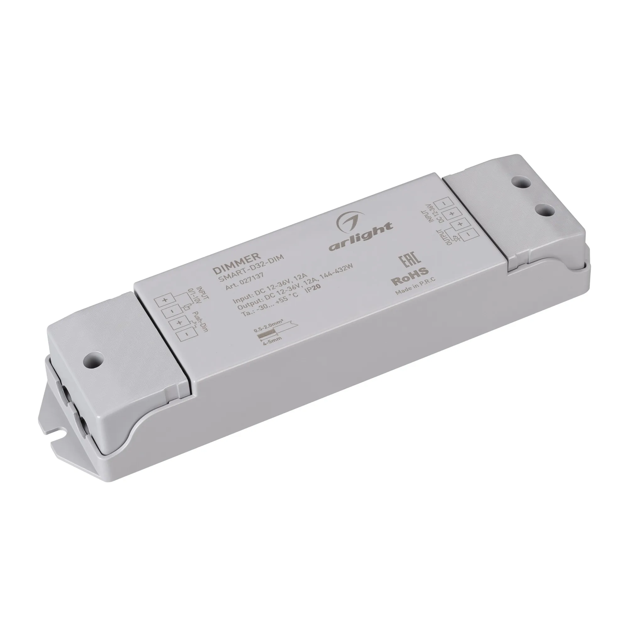 Диммер SMART-D32-DIM (12-36V, 12A, 0/1-10V) (Arlight, IP20 Пластик, 5 лет) - изображение товара
