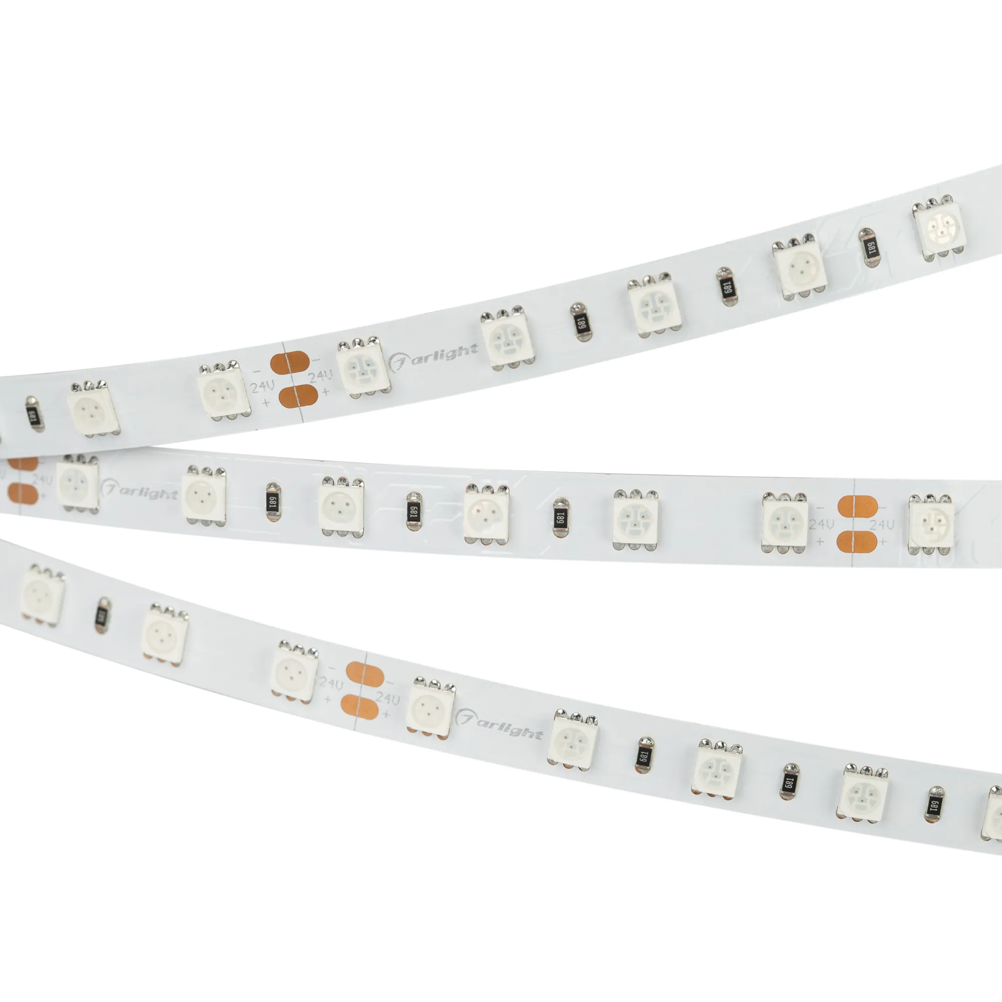Лента светодиодная RT 2-5000 24V Blue 2x (5060, 300 LED, LUX) (Arlight, 14.4 Вт/м, IP20)