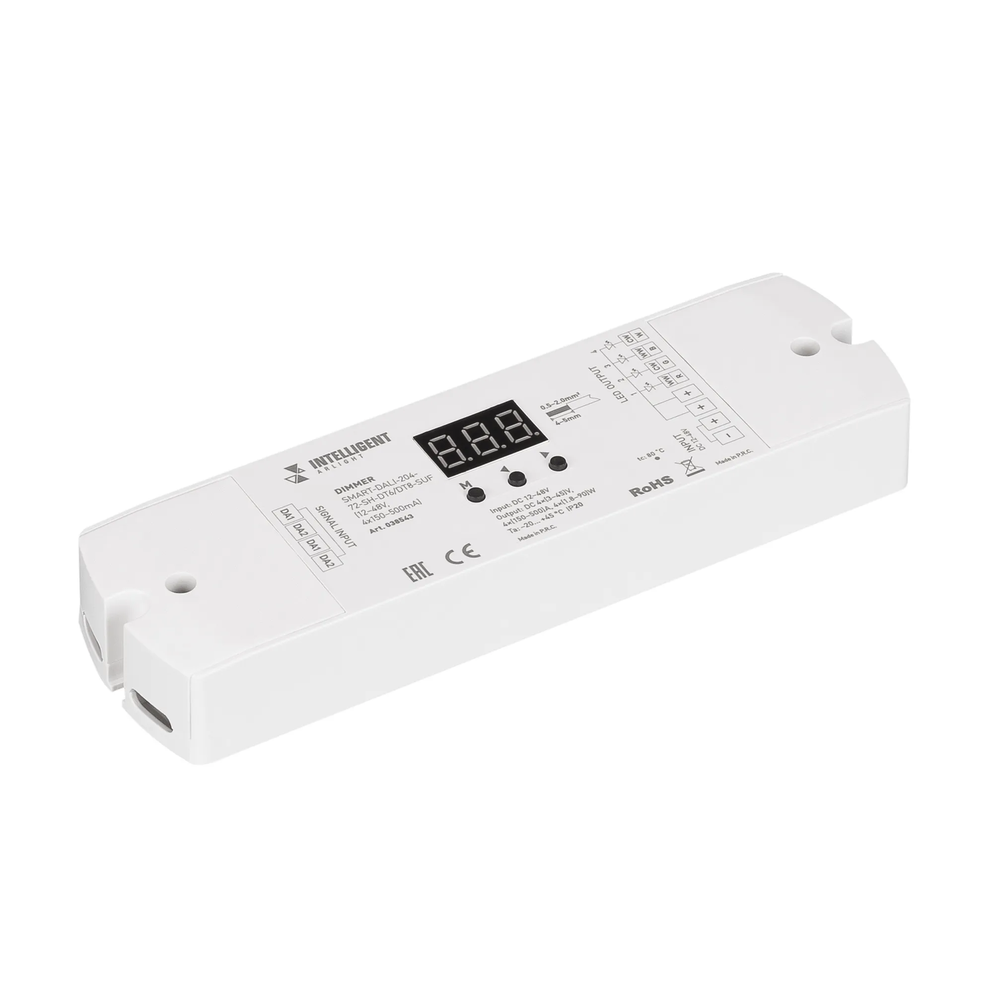 INTELLIGENT ARLIGHT Диммер SMART-DALI-204-72-SH-DT6/DT8-SUF (12-48V, 4x150-500mA) (IARL, IP20 Пластик, 5 лет) - изображение товара