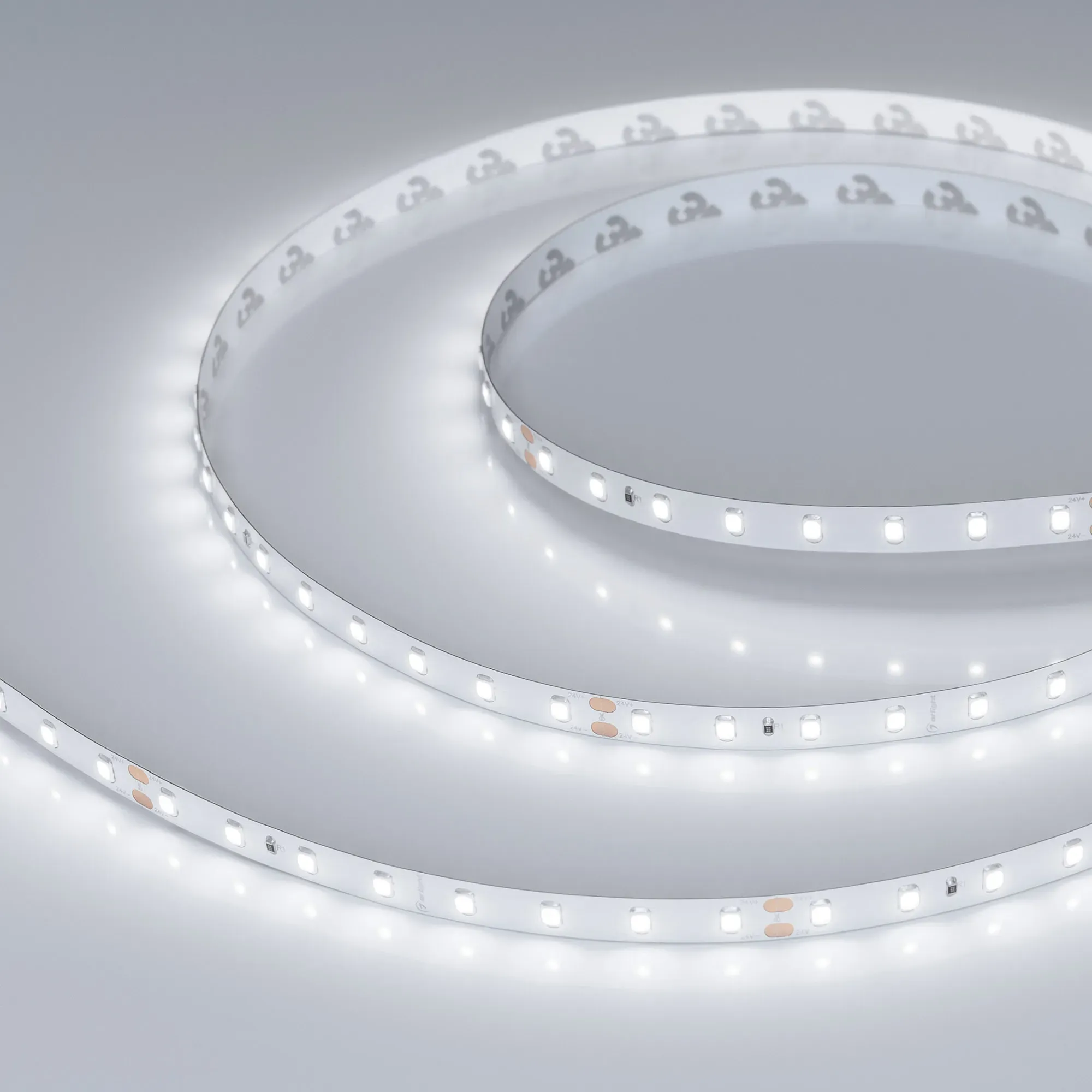Лента светодиодная RT-A80-8mm 24V White6000 (6 W/m, IP20, 2835, 5m) (Arlight, высок.эфф.150 лм/Вт)