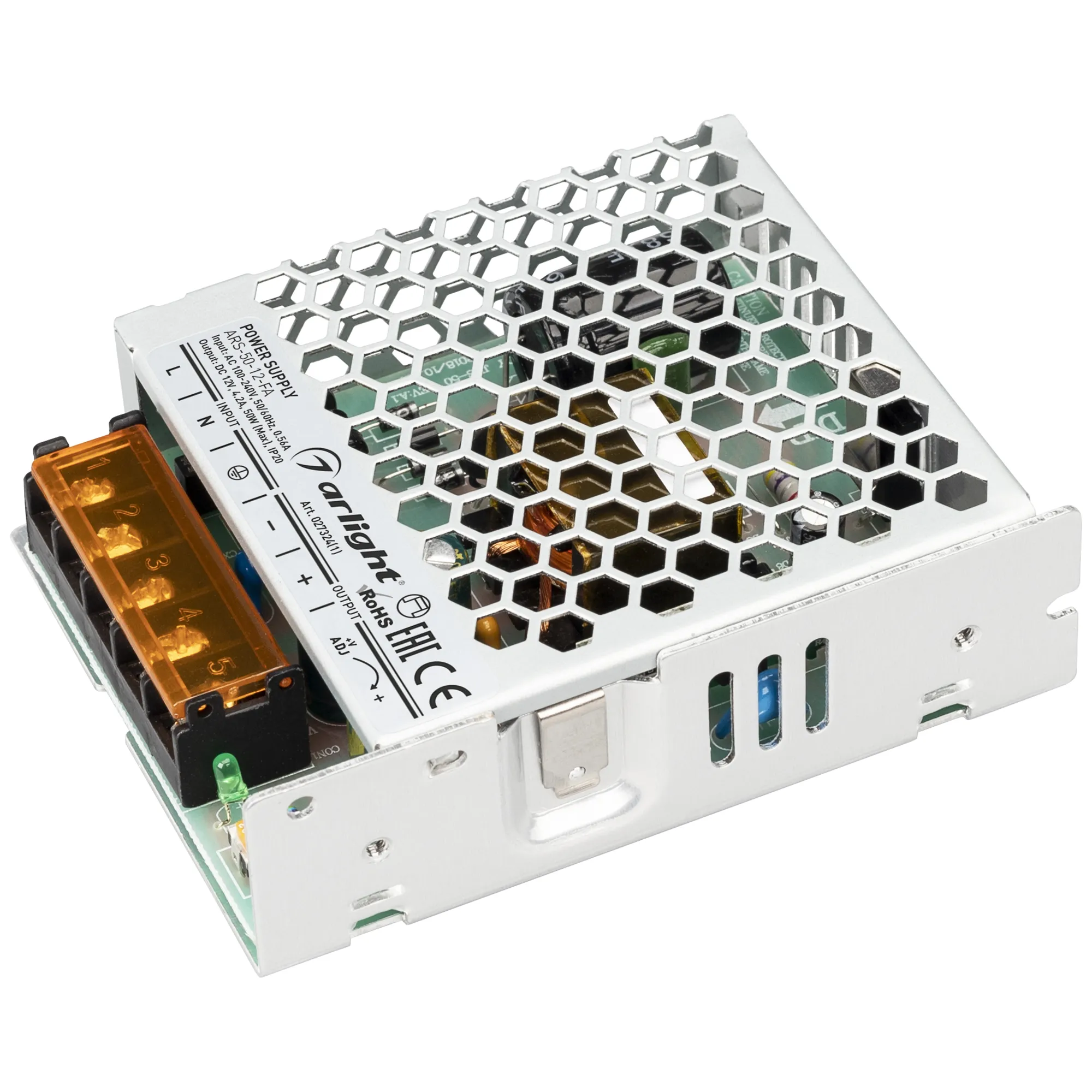 Блок питания ARS-50-12-FA (12V, 4.2A, 50W) (Arlight, IP20 Сетка, 3 года) - изображение товара