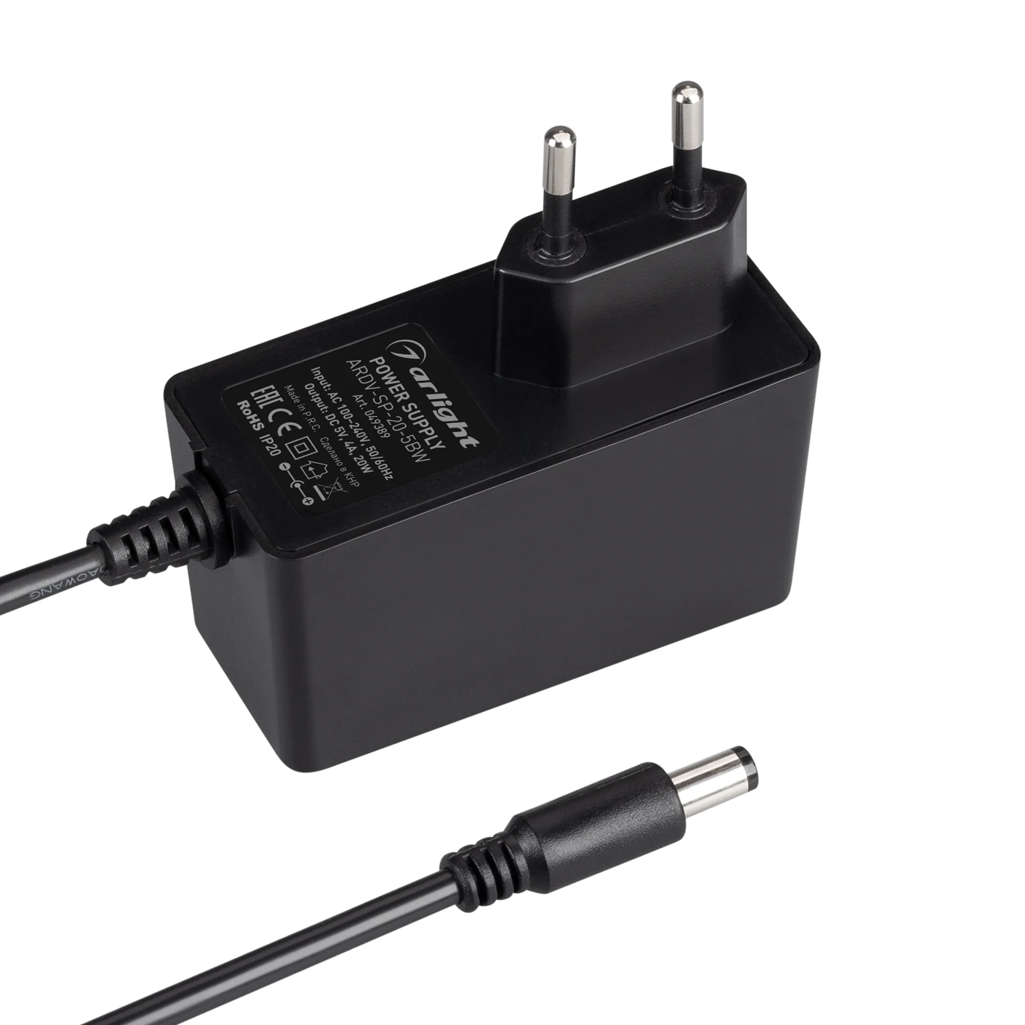 Блок питания ARDV-SP-20-5BW (5V, 4A, 20W) (Arlight, Адаптер, 5 лет) - изображение товара