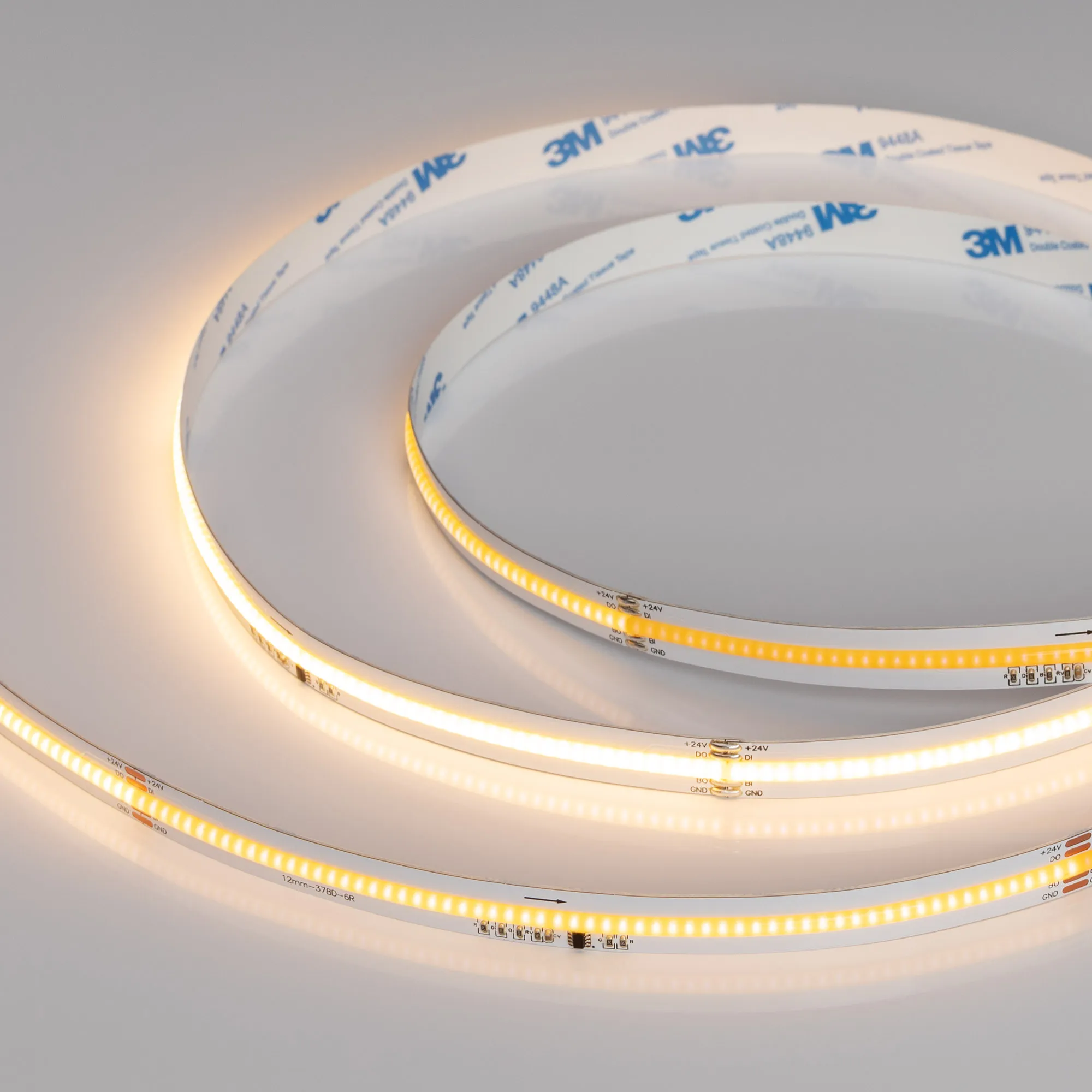 Лента светодиодная SPI-COB-X378-12mm 24V Warm2700-PX63-BPT (7 W/m, IP20, 5m) (Arlight, бегущий огонь) - изображение товара